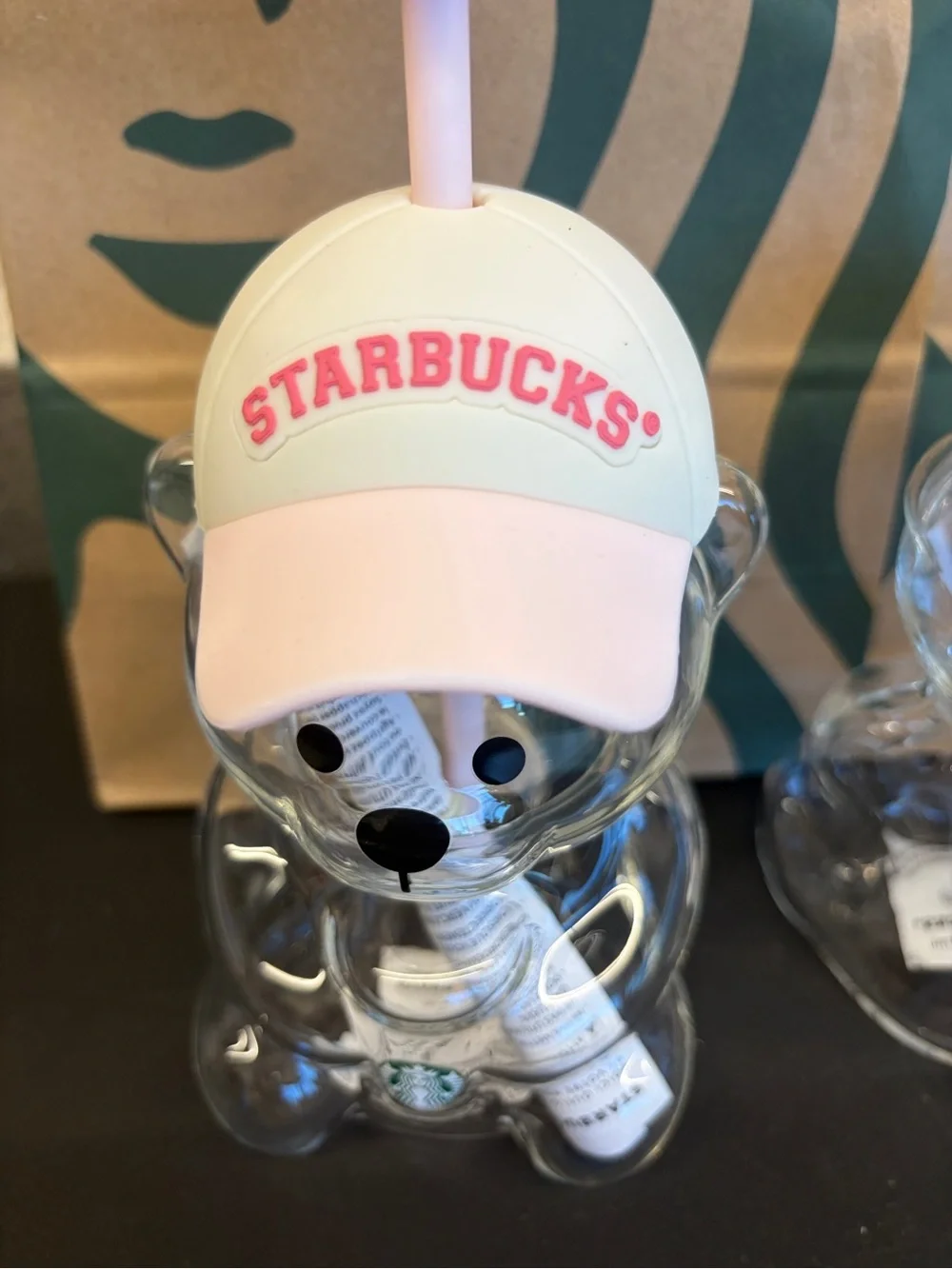NWT 2pc Lot Summer 2026 Starbucks Bearista Bear Glass Cold Cup 20oz 591 ML